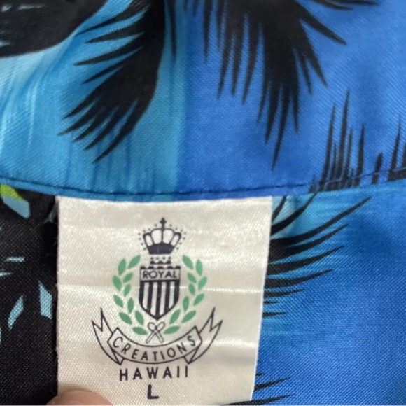 Royal Hawaiian Creations Shirt Men’s Size XL Blue Water Sky Palm Trees - Picture 2 of 5